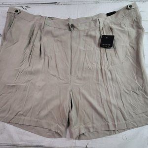 Vintage Axis LA 100% Silk Shorts Khaki Mens Size 56 Big NWT Deadstock